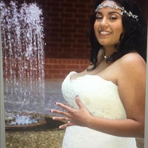 Wedding dress and veil